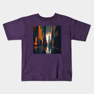 Future Cyber Cityscape Kids T-Shirt